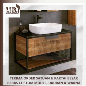 meja wastafel industrial kabinet drawer wastafel gantung