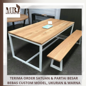 meja makan kaki besi industrial
