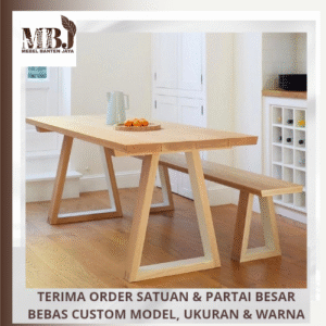 meja makan kayu 1 set kursi